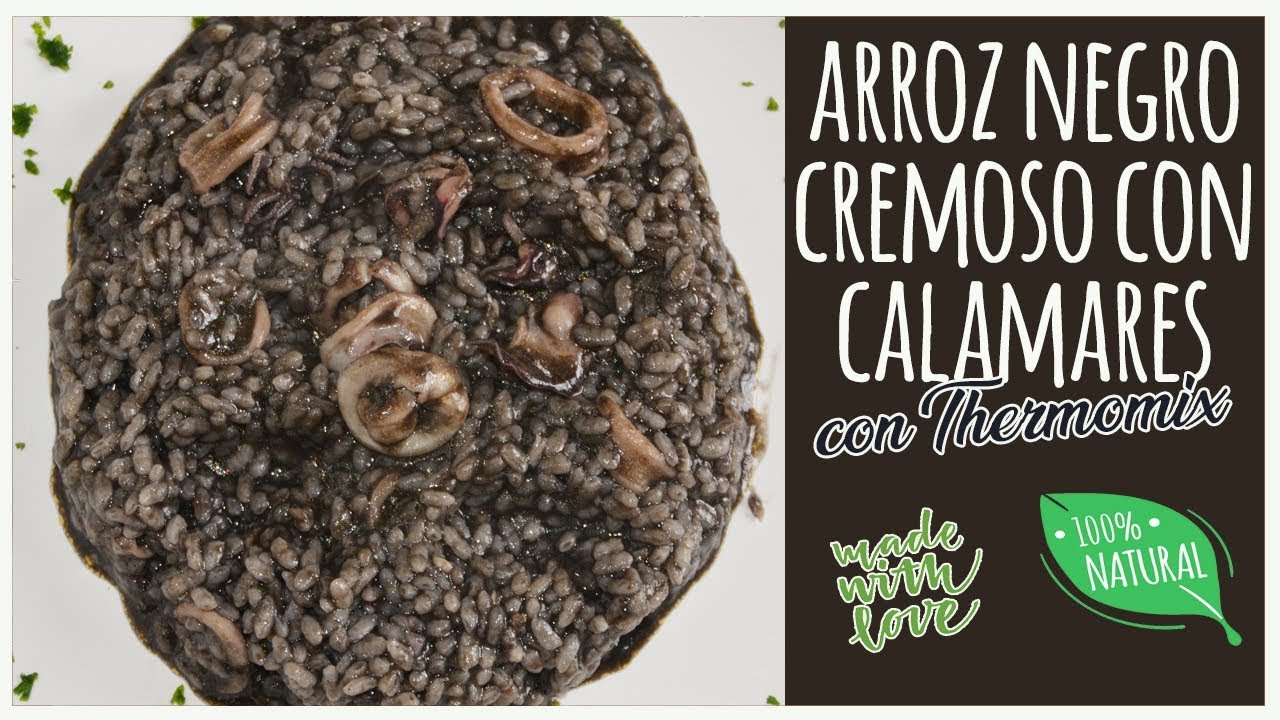 Arroz negro cremoso con calamares con Thermomix