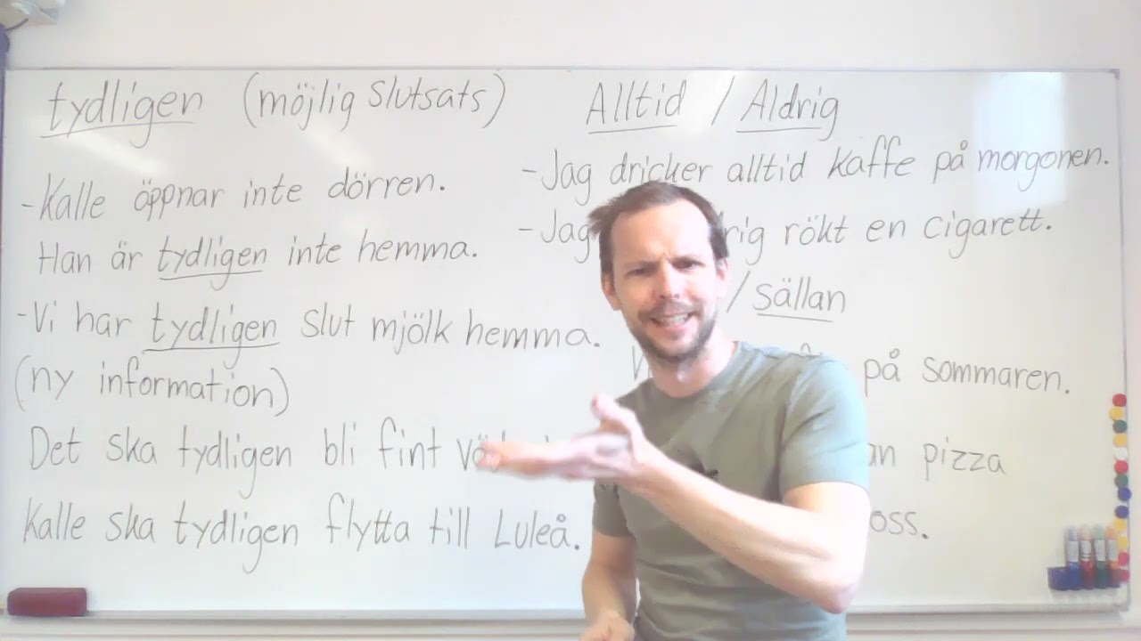 Tydligen, alltid/aldrig, ofta/s&auml;llan (satsadverbial)