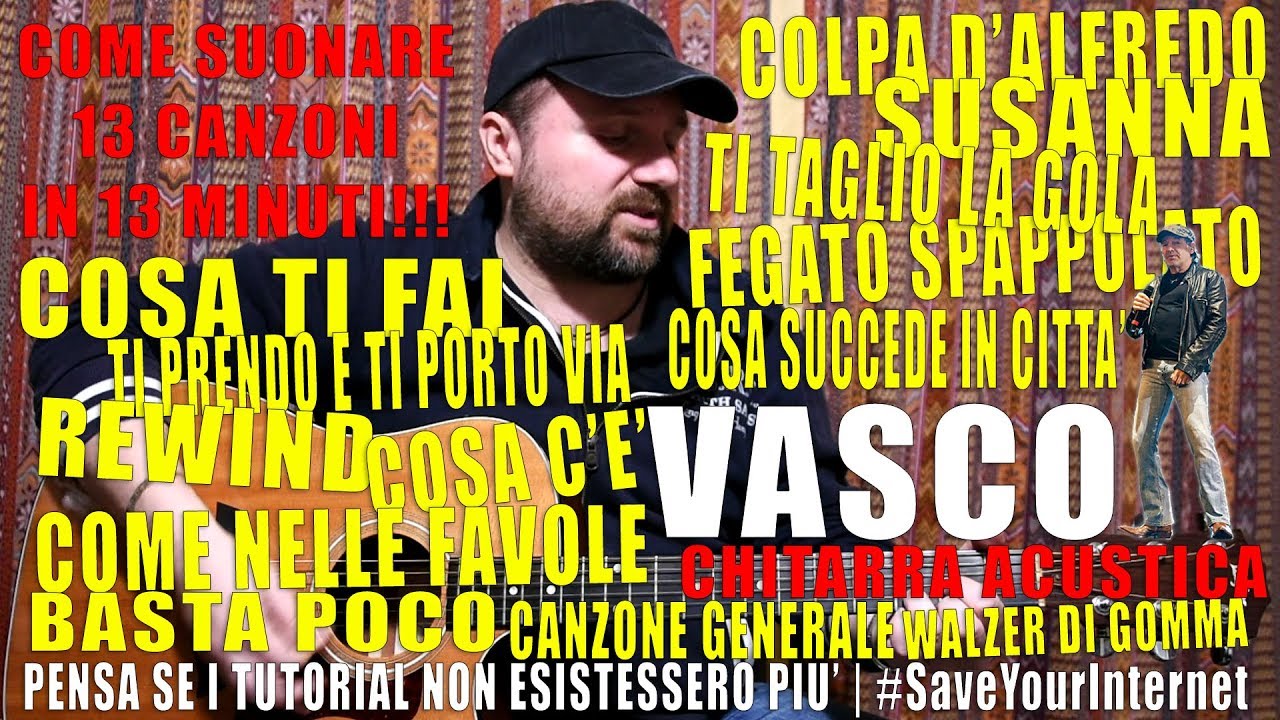Tutorial - Come suonare 13 canzoni di Vasco in 13 minuti | Articolo 13 | #SaveYourInternet
