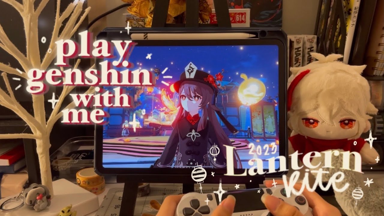 🧧 playing genshin impact || 55 min of aesthetic gameplay on ipad with controller (jp dub)