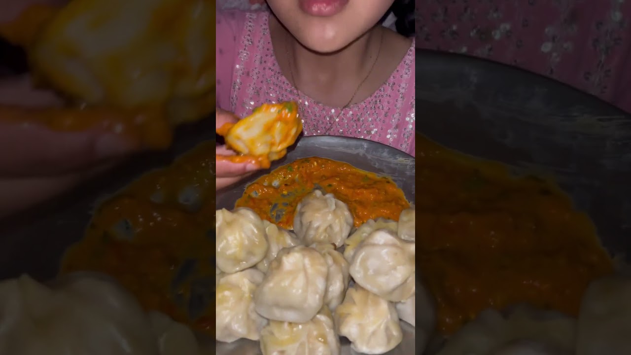 Eating-homemade Pork Momo 🤤🥰❤️ | Dumplings | Juicy pork momo | #momo