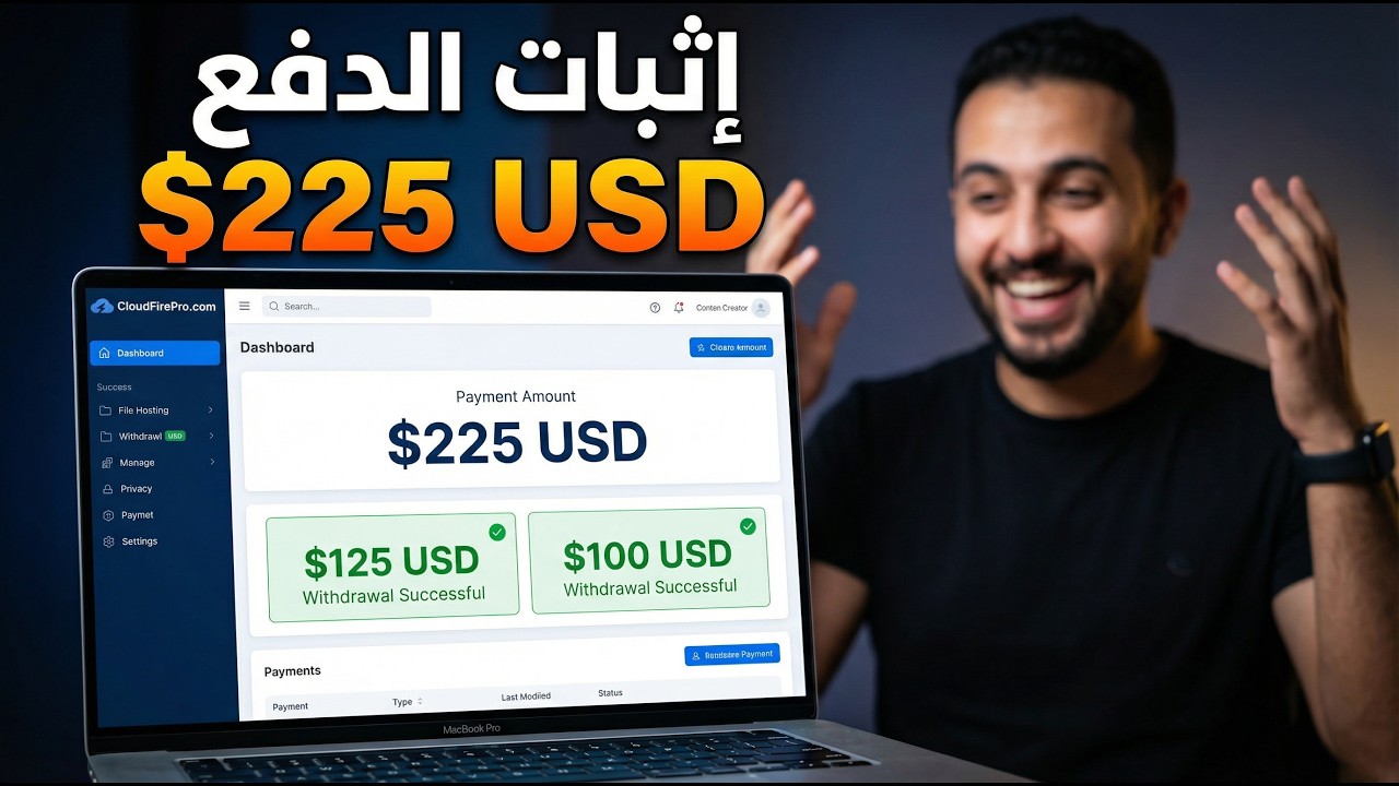 إثبات سحب أرباح CloudFirePro | استلام جائزة أفضل فيديو وأفضل ملف بالدولار 💵