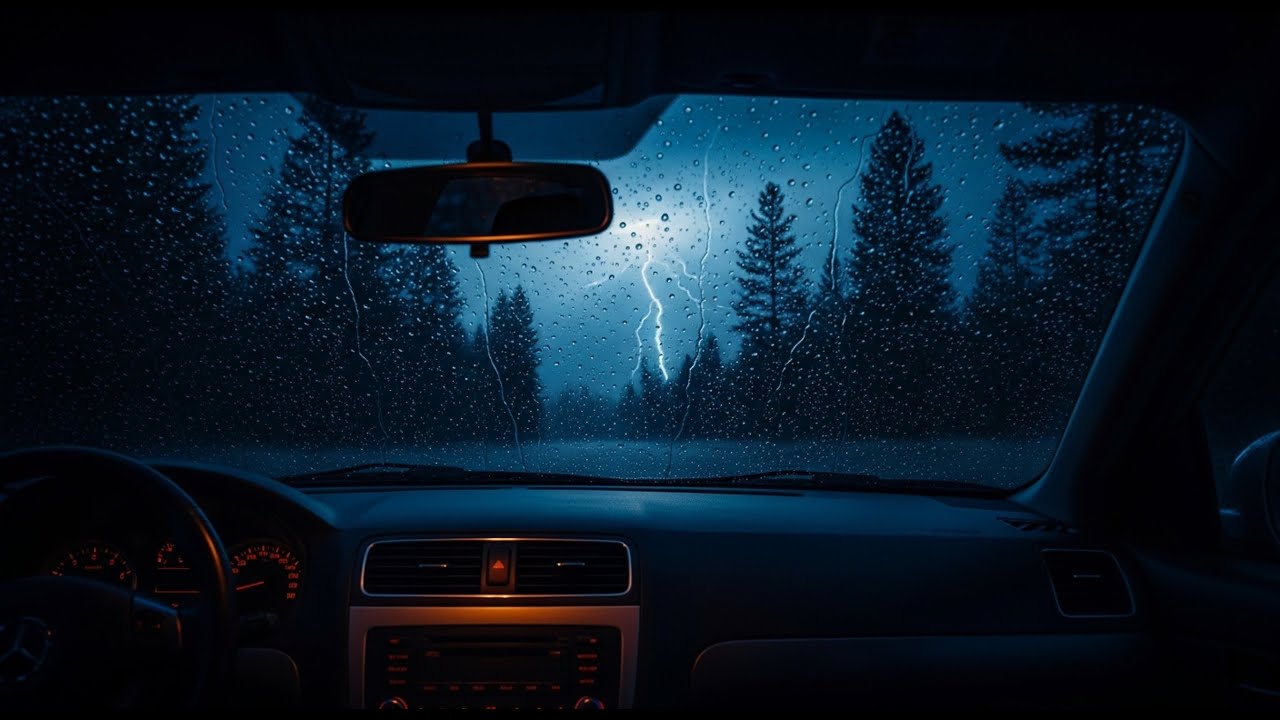 It’s 2:08 AM. Rain on Car Roof in a Dark Forest 🌧️ Deep Sleep (8 Hours)