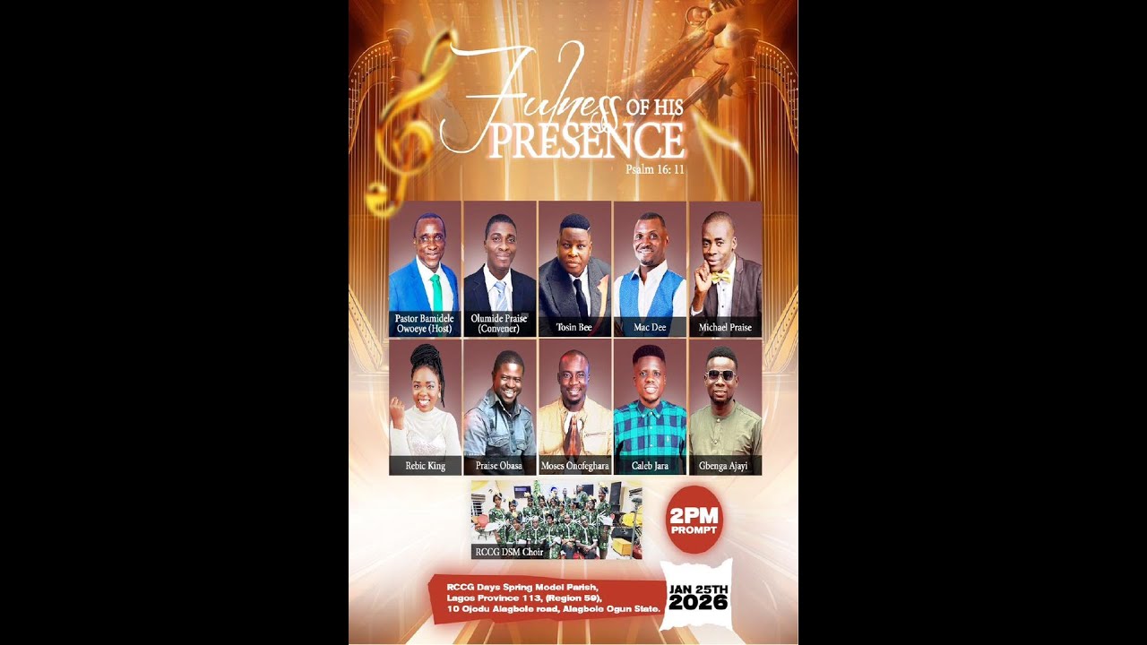 Minstrel Olumide Olofinlemi's Praise Concert -Theme:  Fullness of His Presence...