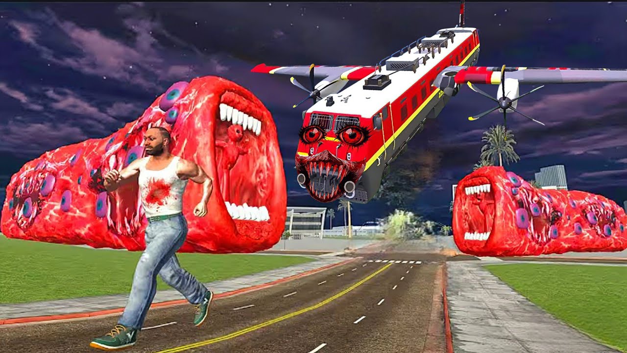 Franklin Fight Haunted Train In Indian Bike Driving 3D