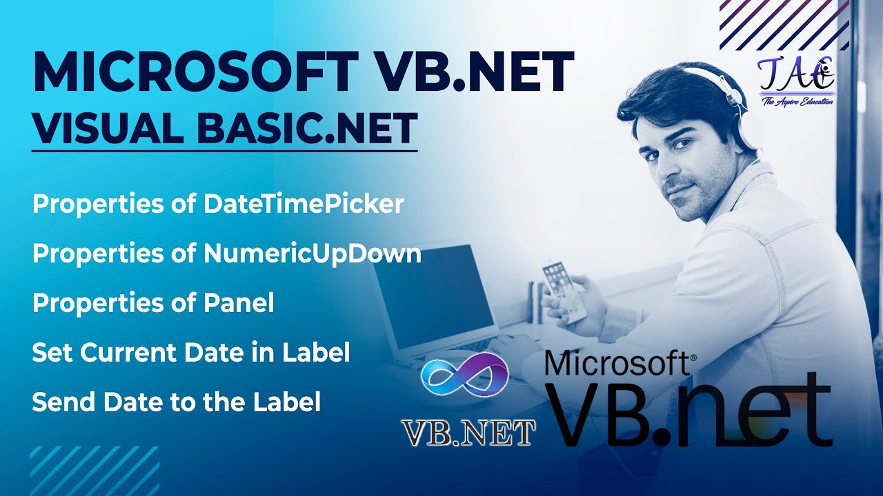 VB.Net | Class#7 | Properties of DateTimePicker | NumericUpDown | Panel Set Date in Label | Sindhi