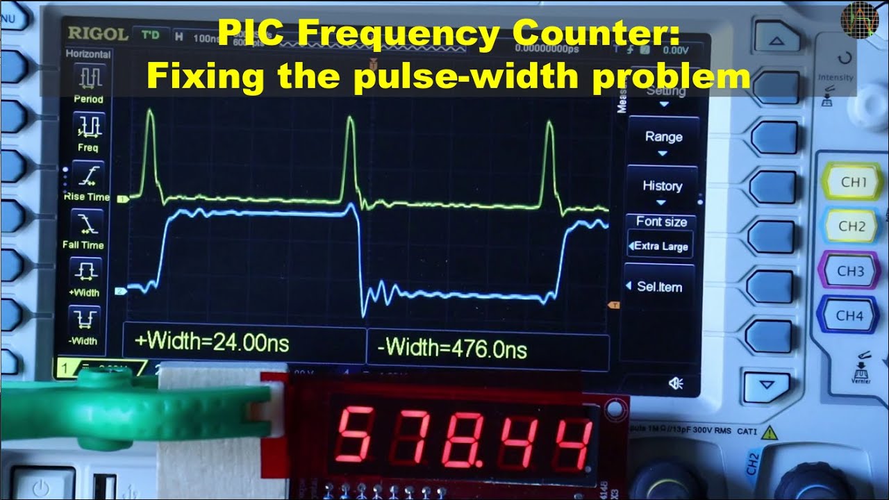 PIC Frequency Counter: Fixing the pulse-width problem (and getting beyond 100 MHz)