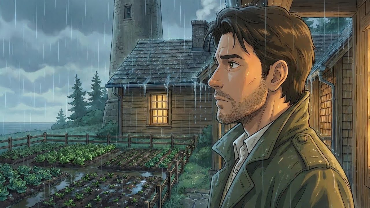 A Quiet Rainy Day on the Island | Ghibli Family Life | Ghibli style video