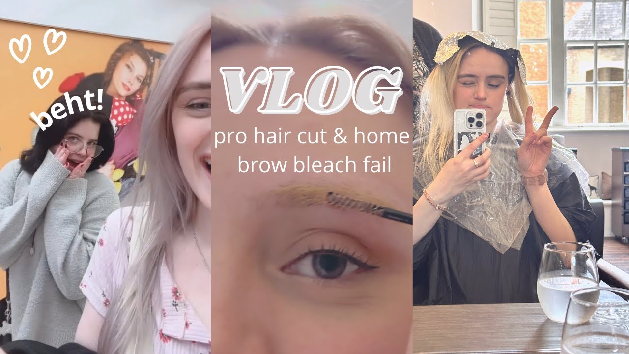 pro hair cut 💇‍♀️ eyebrow bleach fail, hanging out with beht : a day off in cambridge 🇬🇧