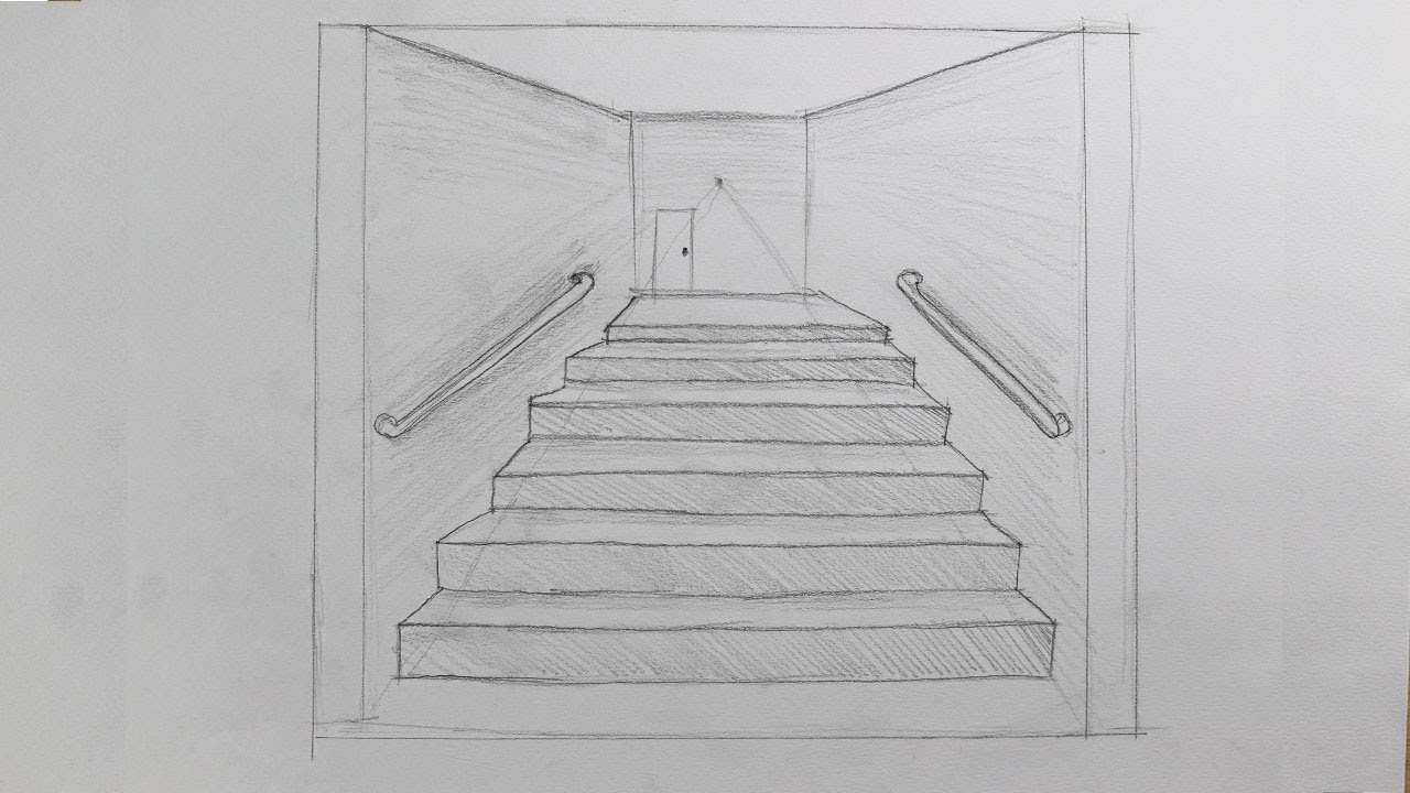 How to draw stair from one point perspective the way easy / how to / #05
