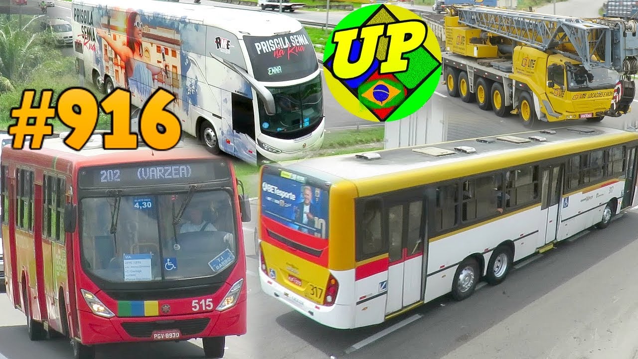 #916 - ÔNIBUS RECIFE - Passarela da Ceasa - Rodovia BR 101 com muitos ônibus e carretas