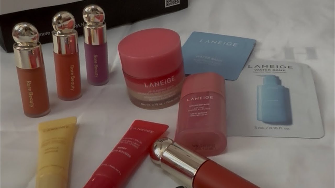 Sephora Haul unboxing ASMR and swatches - Laneige, Rare Beauty and Tarte