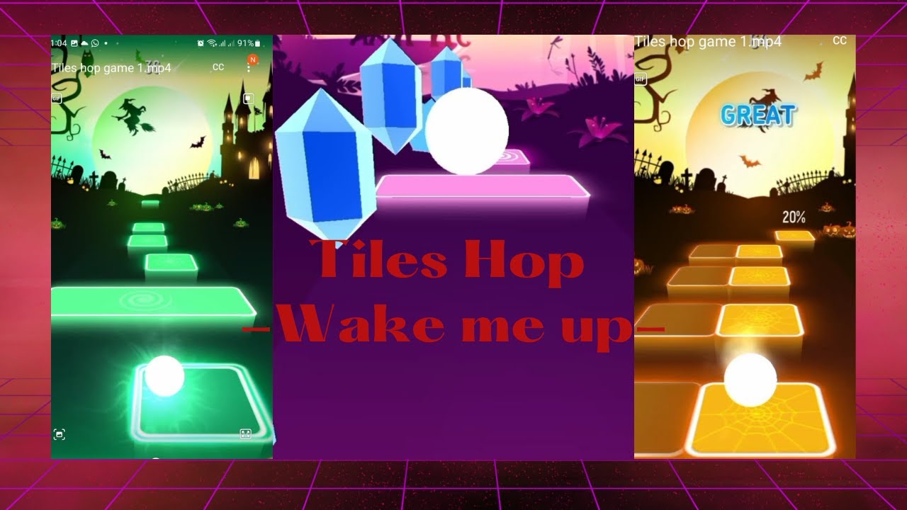 Tiles hop game 3 | hop with wake me up | game tiles hop