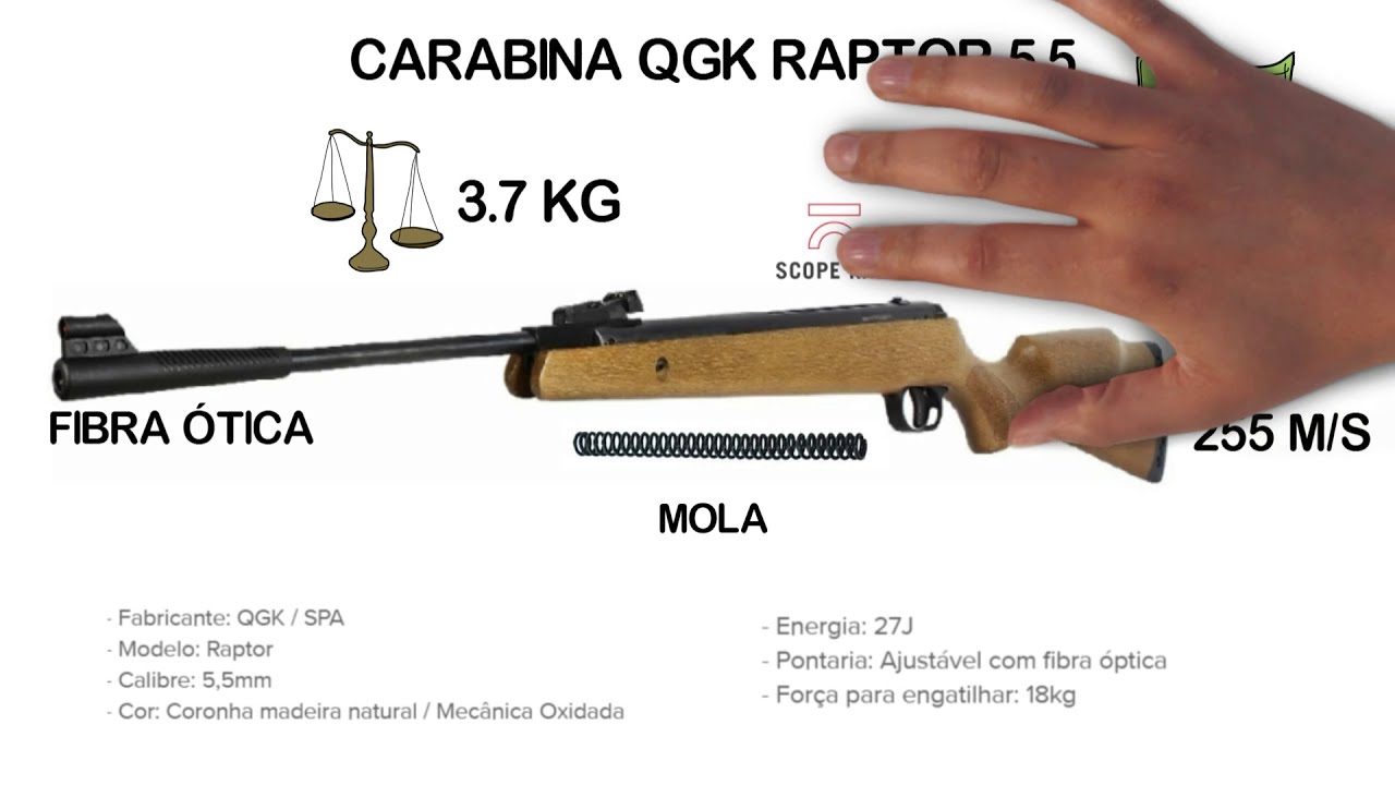 4 carabinas de pressão top para caça