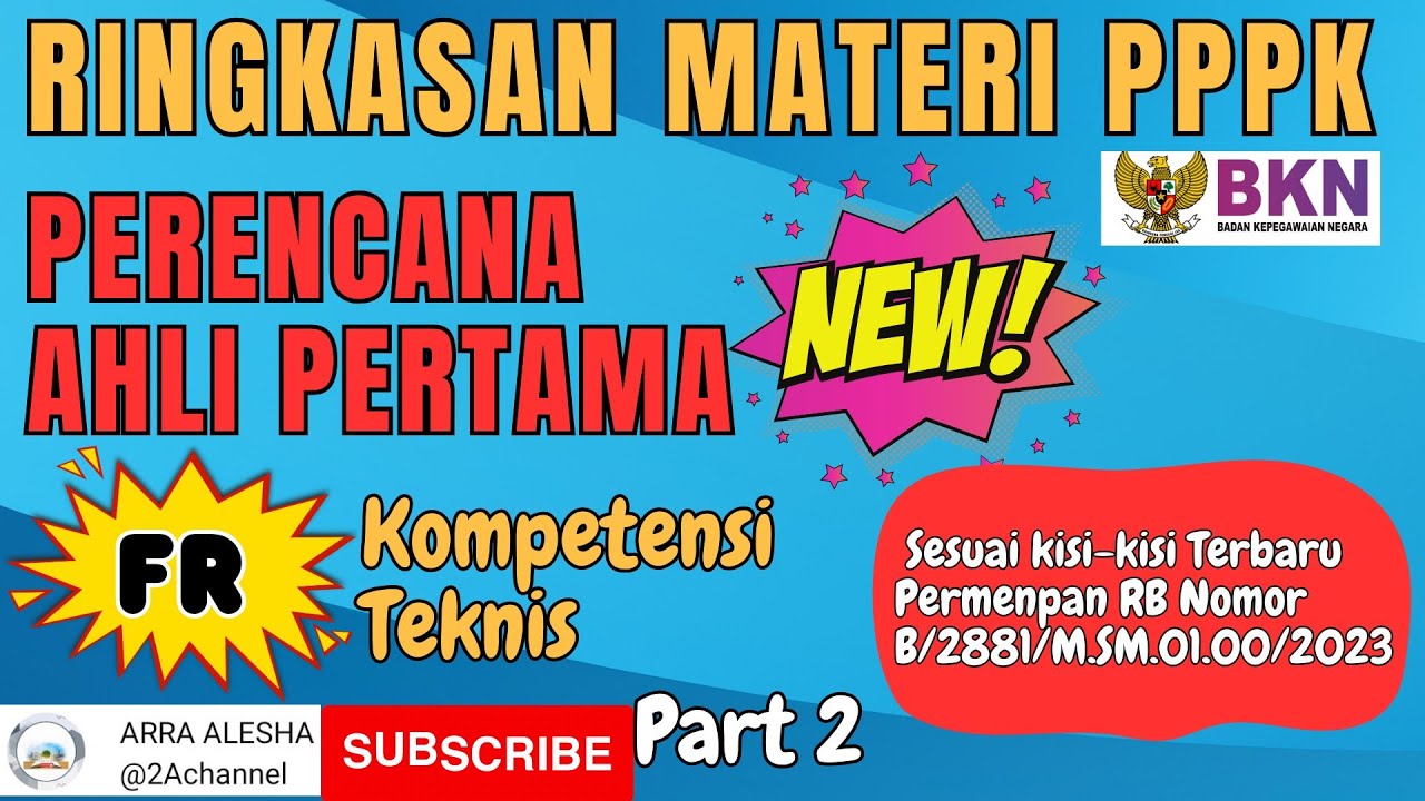 RINGKASAN MATERI PPPK PERENCANA AHLI PERTAMA | FR KOMPETENSI TEKNIS PART 2