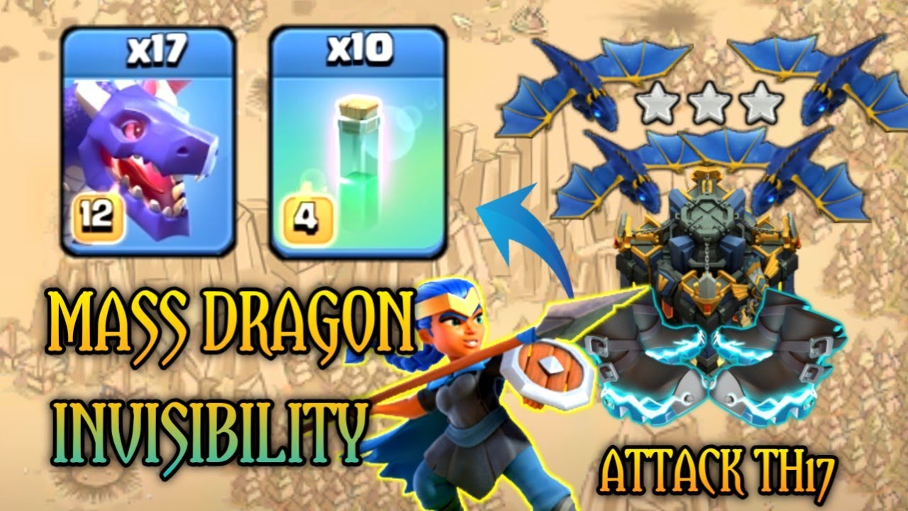 16 MASS DRAGON & STONE SLAMMER ATTACK TH17 | COC TH17 | BEST TH17 ATTACK STRATEGY (Clash Of Clans).