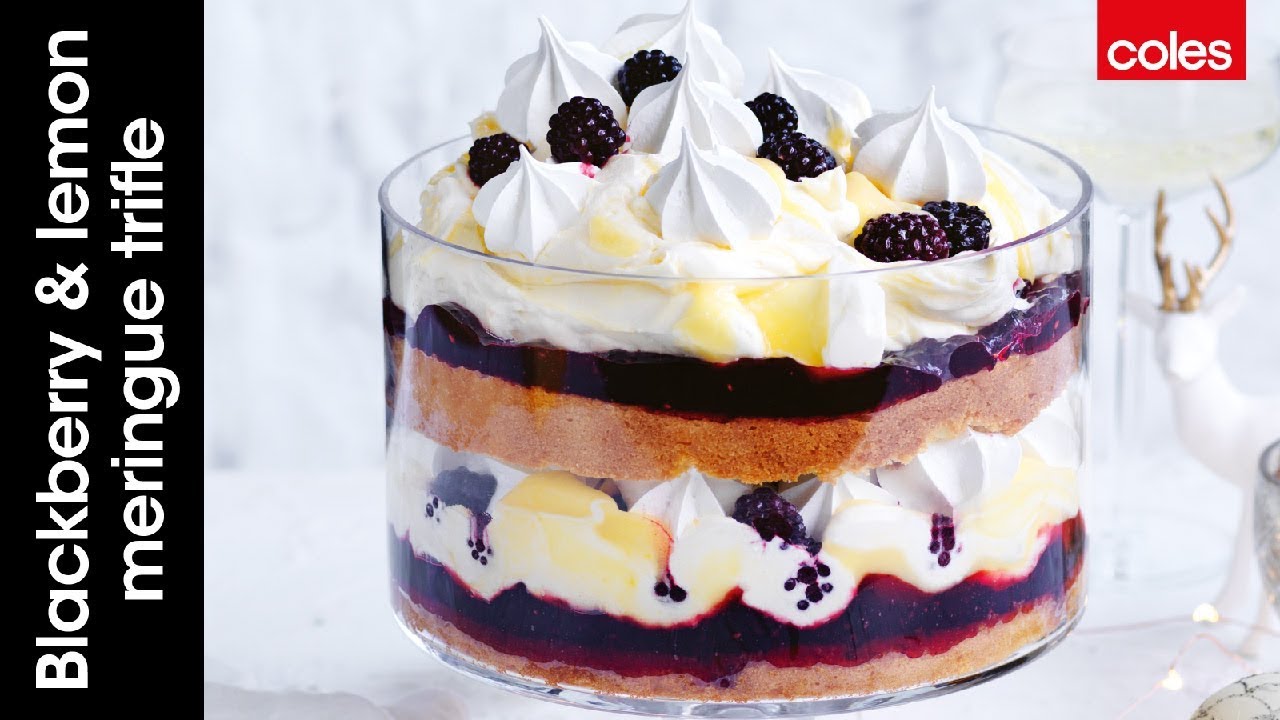How to make blackberry and lemon meringue trifle
