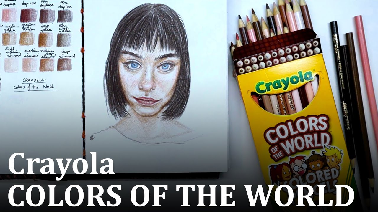 Drawing a portrait with CRAYOLA COLORS OF THE WORLD colored pencils