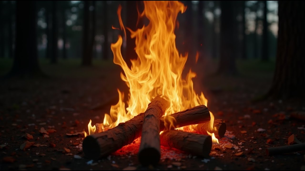 Peaceful Campfire at Night – Sleep Ambience