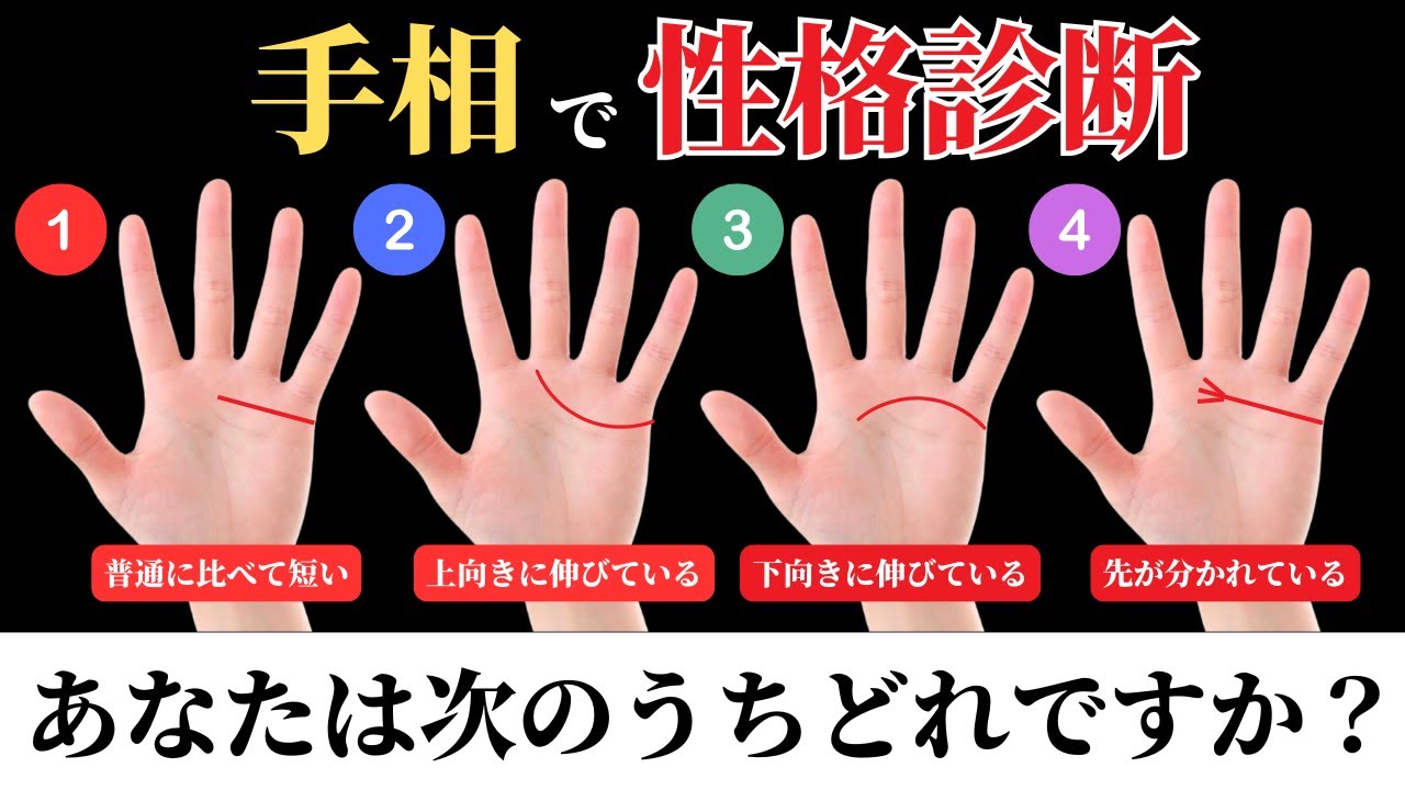 手相で本当の自分の性格が分かる!?性格診断テスト『感情線編』