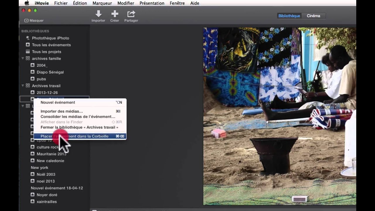 iMovie 10 #2 librairie, événements, projets, plans