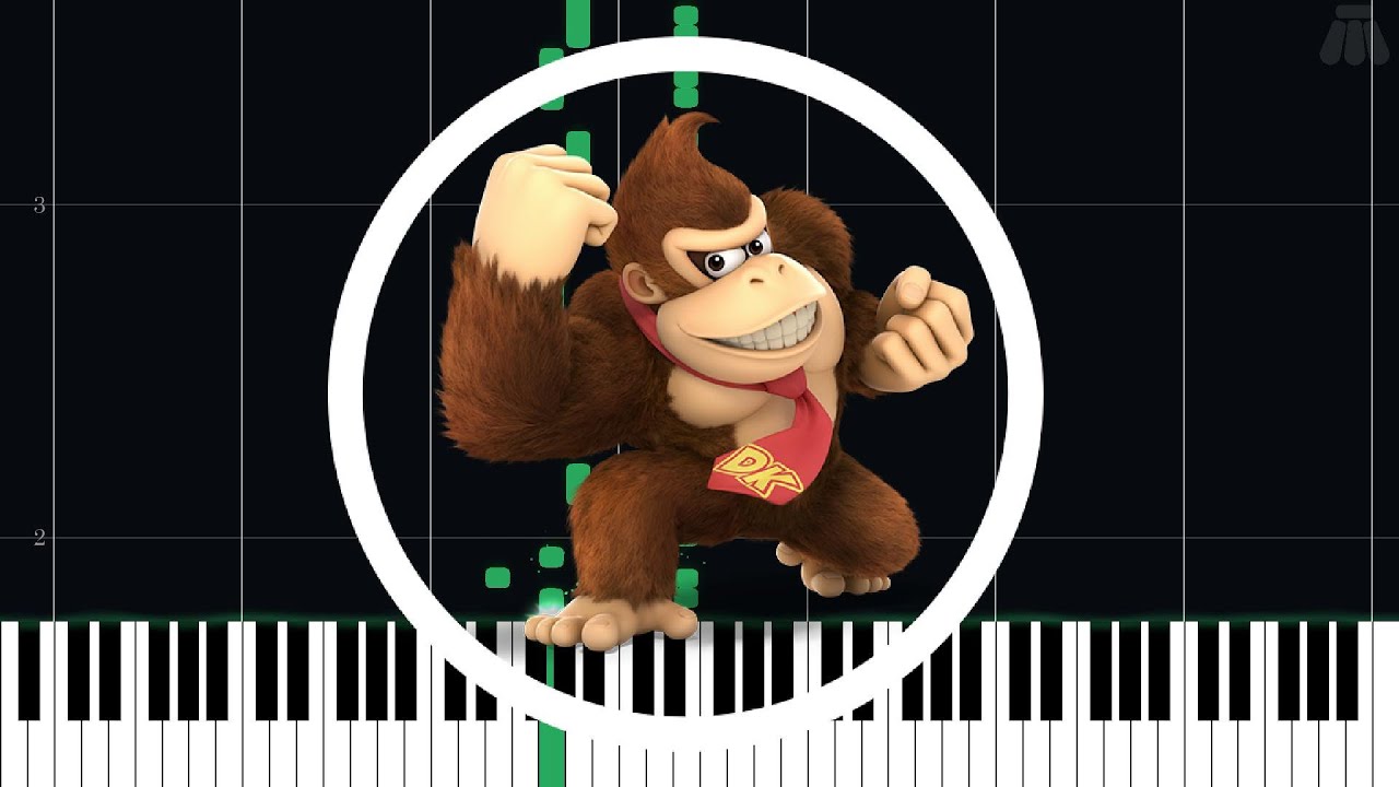 Funky's Fugue - Donkey Kong Country - Intermediate Piano Tutorial
