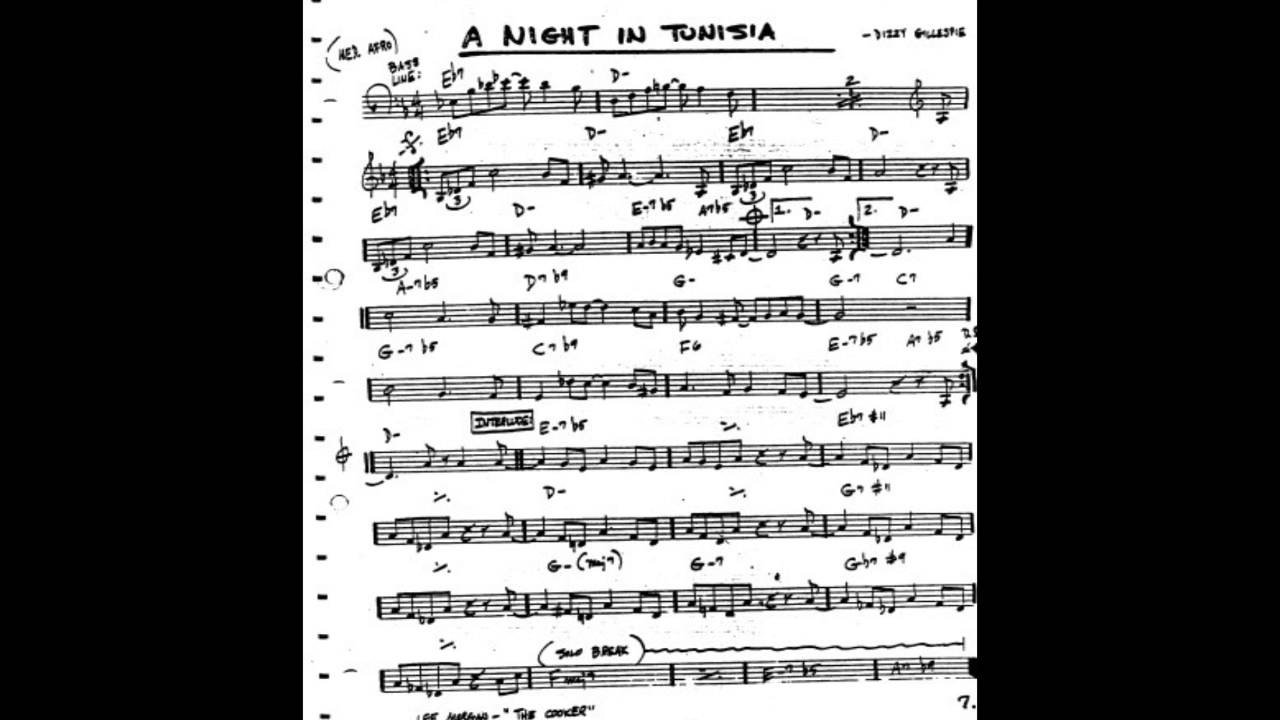 A Night in Tunisia Play along - Backing track (C  key score violin/guitar/piano)