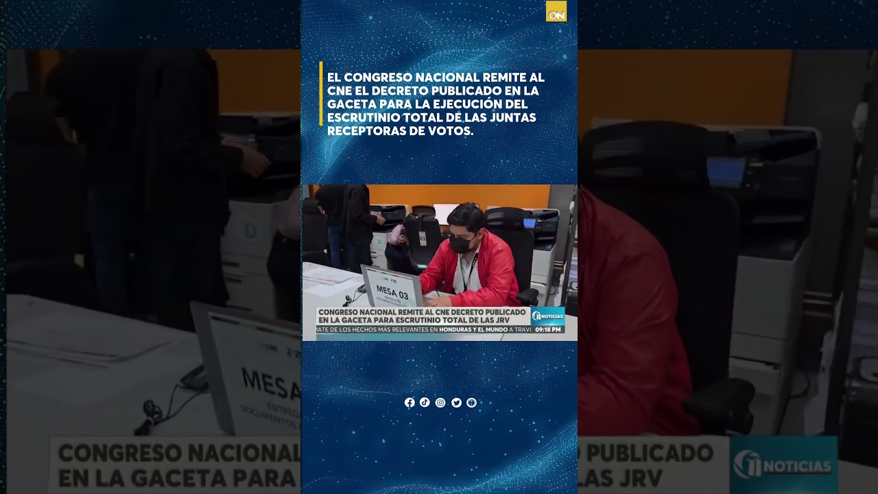 Congreso envía al CNE decreto oficial para ejecutar escrutinio total de actas