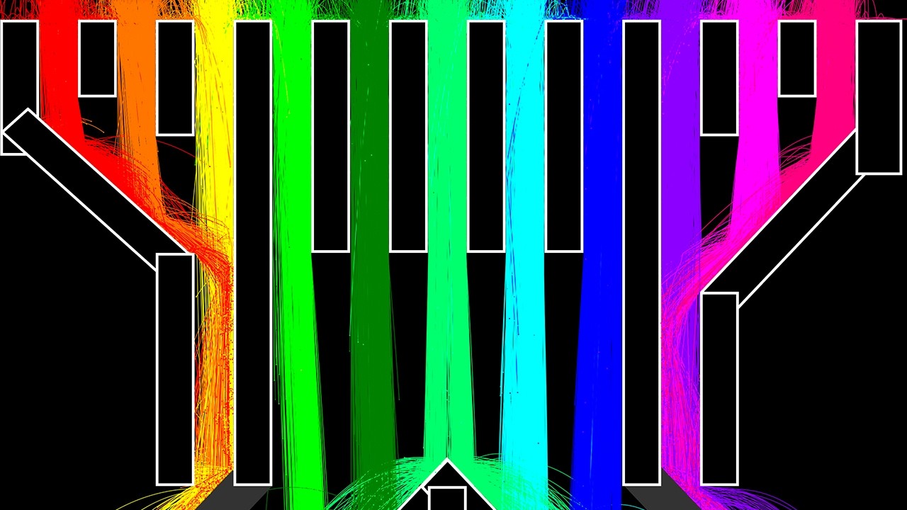 The Rainbow Factory 6 Legs Eliminations Marble Race ASRM in Algodoo