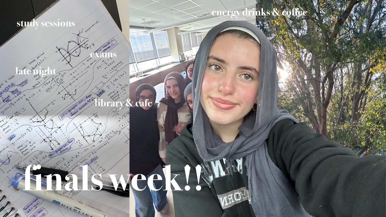 finals week vlog | study sessions, nighttime campus, library & cafe, exam week