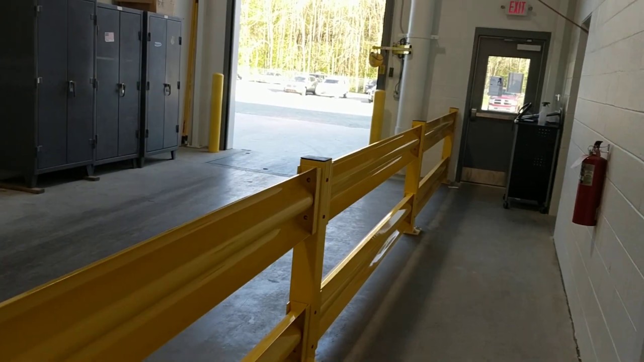 Warehouse Entrance Safety with Heavy Duty Guardrail