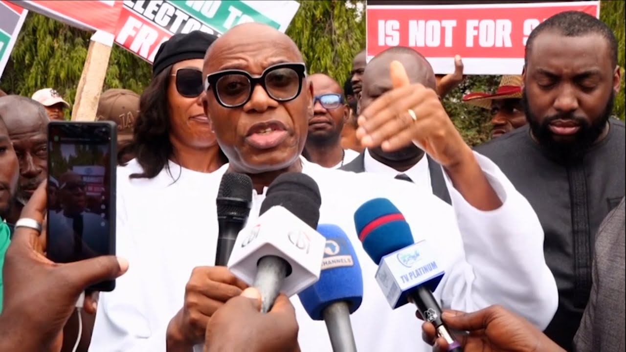 Amaechi Makes Surprise Appearance at Protest With First Son