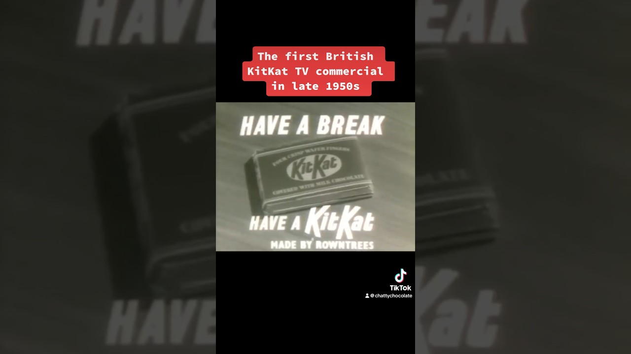 First British KitKat TV commercial in late 1950s. #kitkat #snickers #chocolate #history