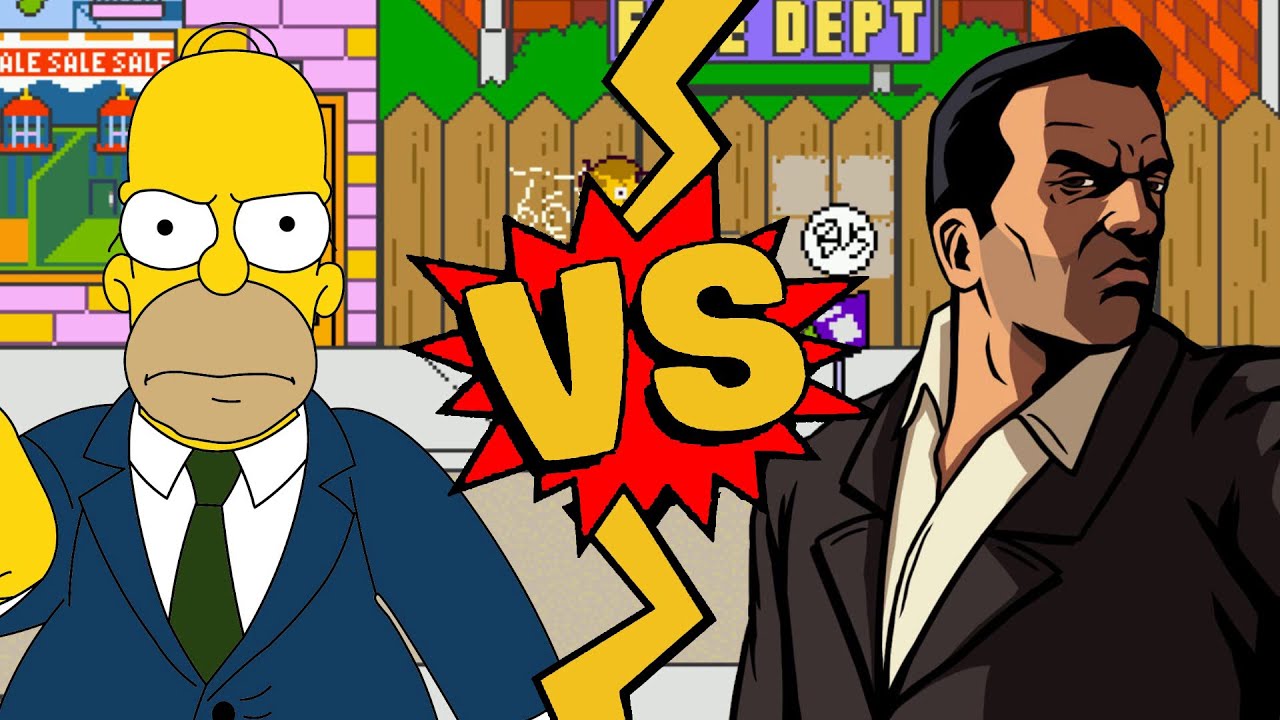 M.U.G.E.N. Battles | Homer Simpson vs Toni Cipriani | The Simpsons vs Grand Theft Auto