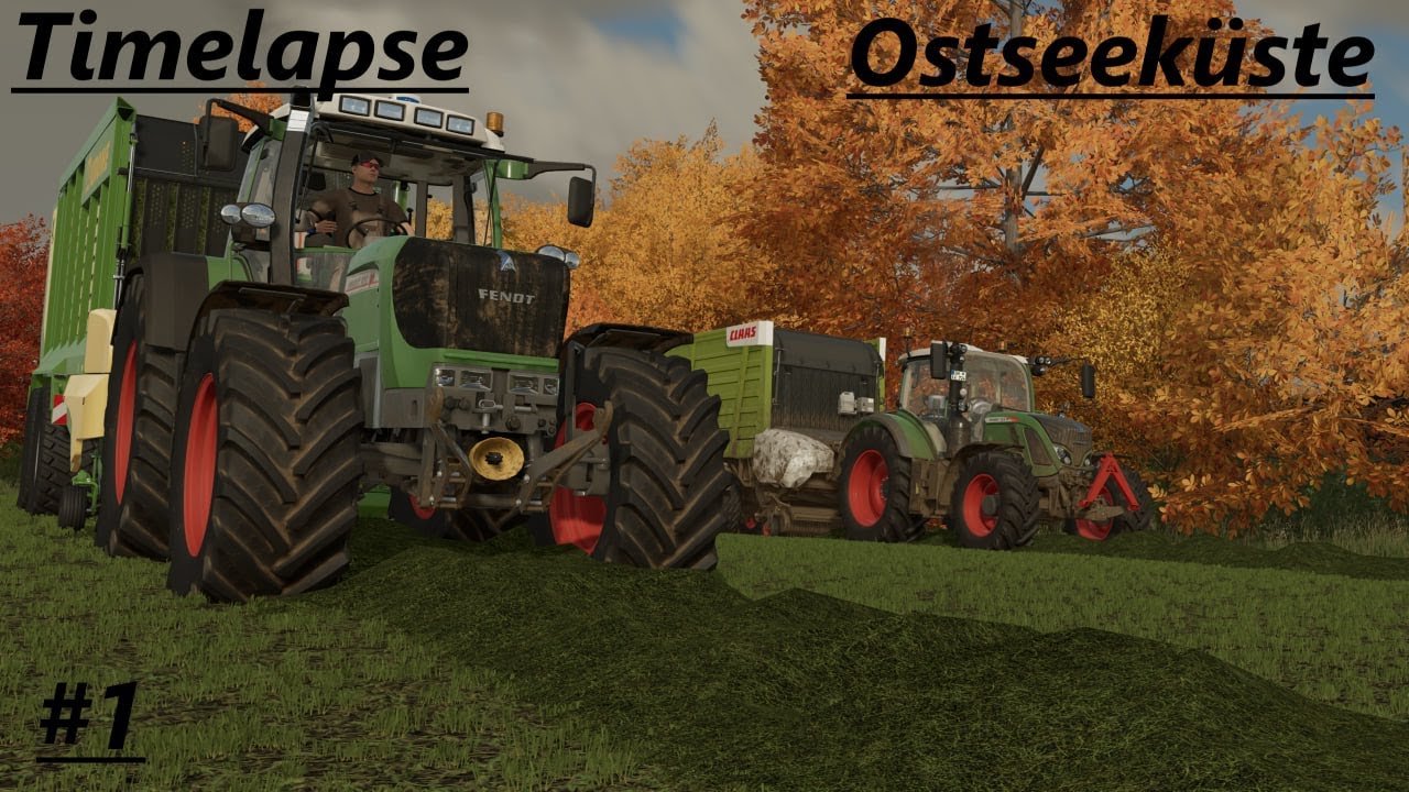 LS22 Timelapse Ostseeküste #1 Gras einfahren mit dem Fendt 724 SCR!