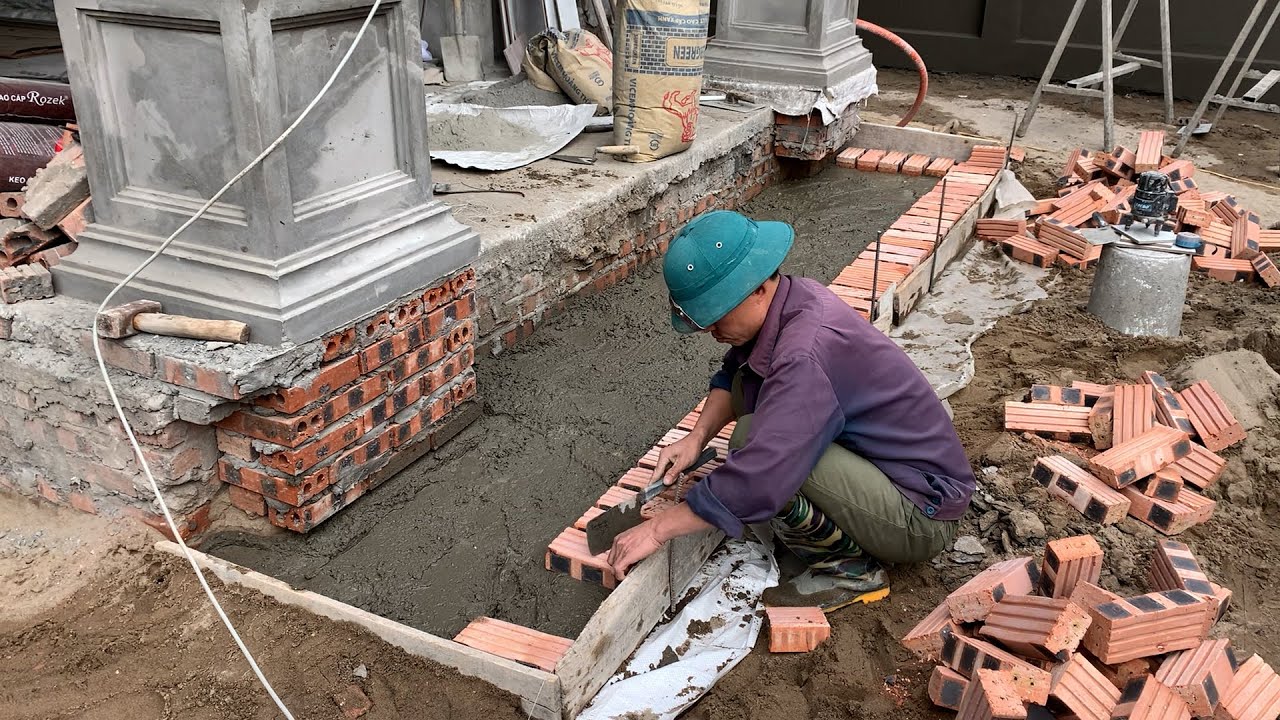 Step By Step Construction Of Beautiful And Luxurious Brick And Granite Porch Steps