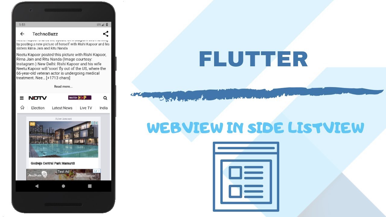 Flutter : Webview Inside Listview