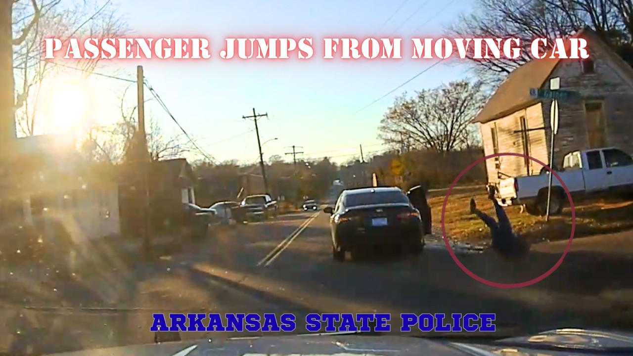 Passenger JUMPS from moving Camry during Arkansas State Police pursuit #chase #pit
