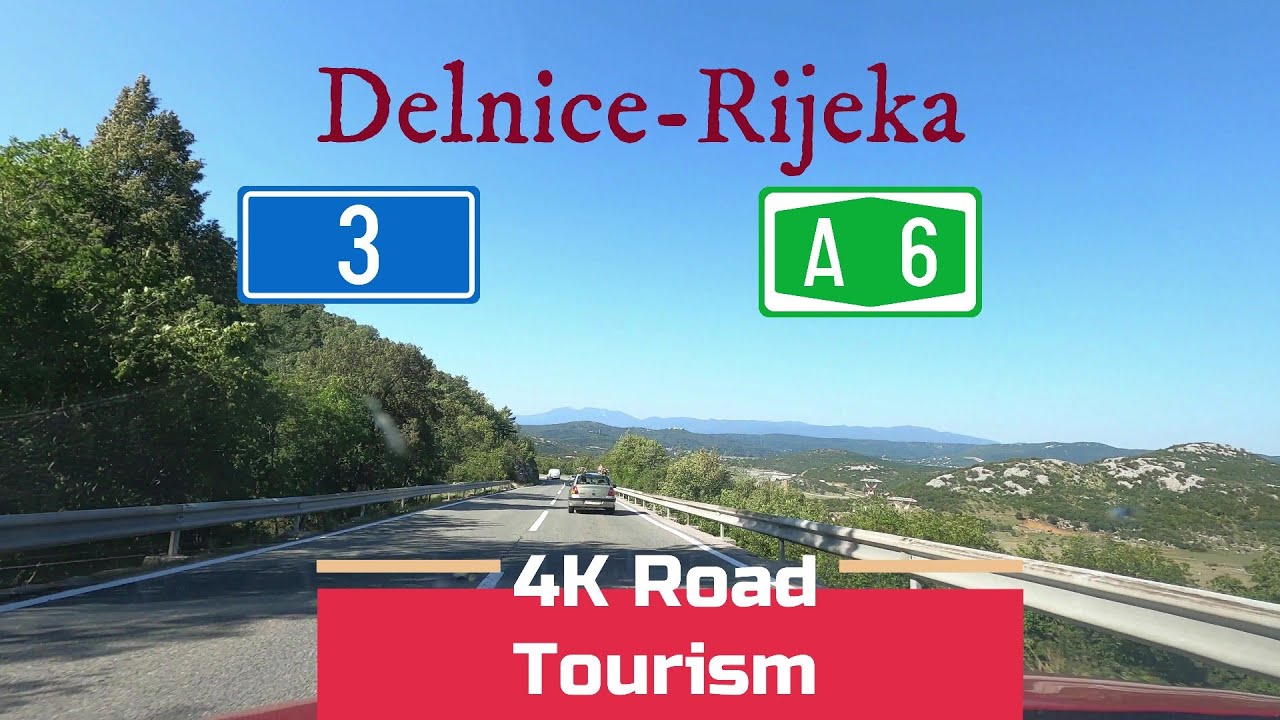 Driving in Croatia from Delnice to Rijeka on D3 and A6