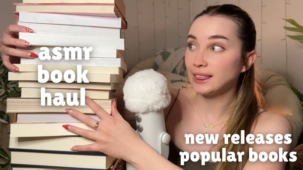 ASMR Too big book haul...oops (book triggers, clicky whispers)