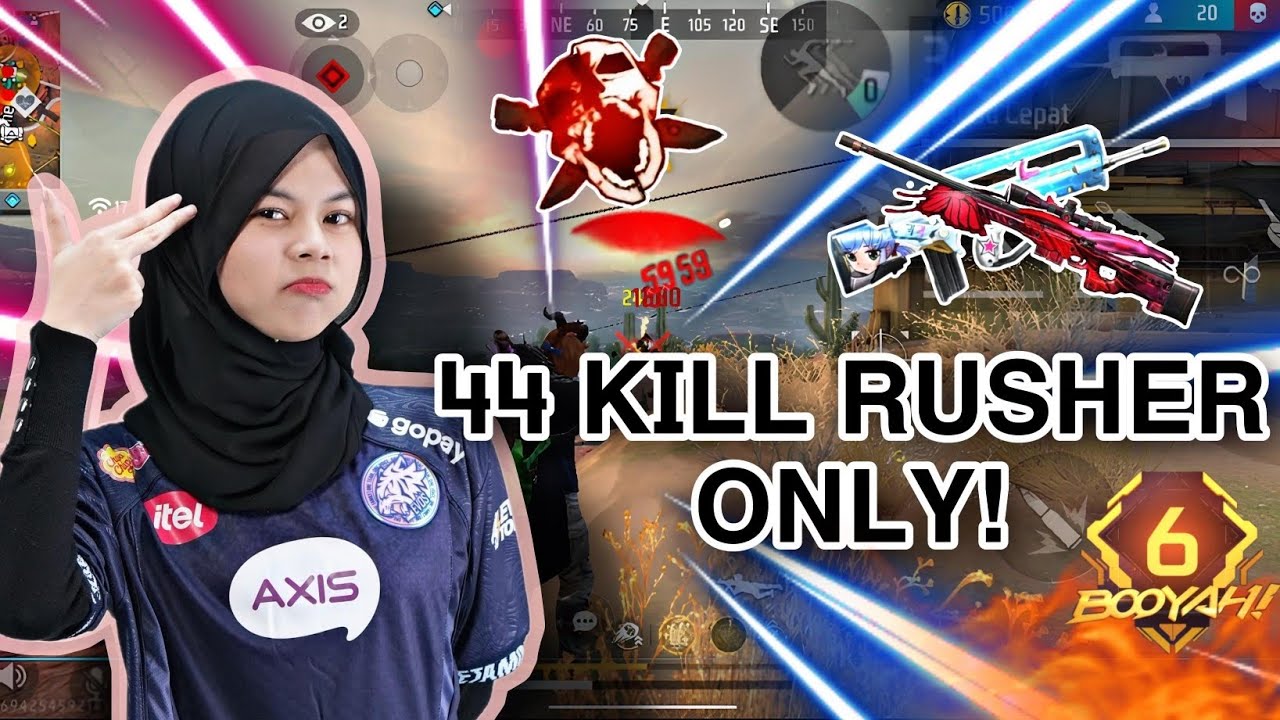 GAMEPLAY 1VS4 RUSHER LADIES 🇮🇩 EVOS NUNE 2025 (rog 8)