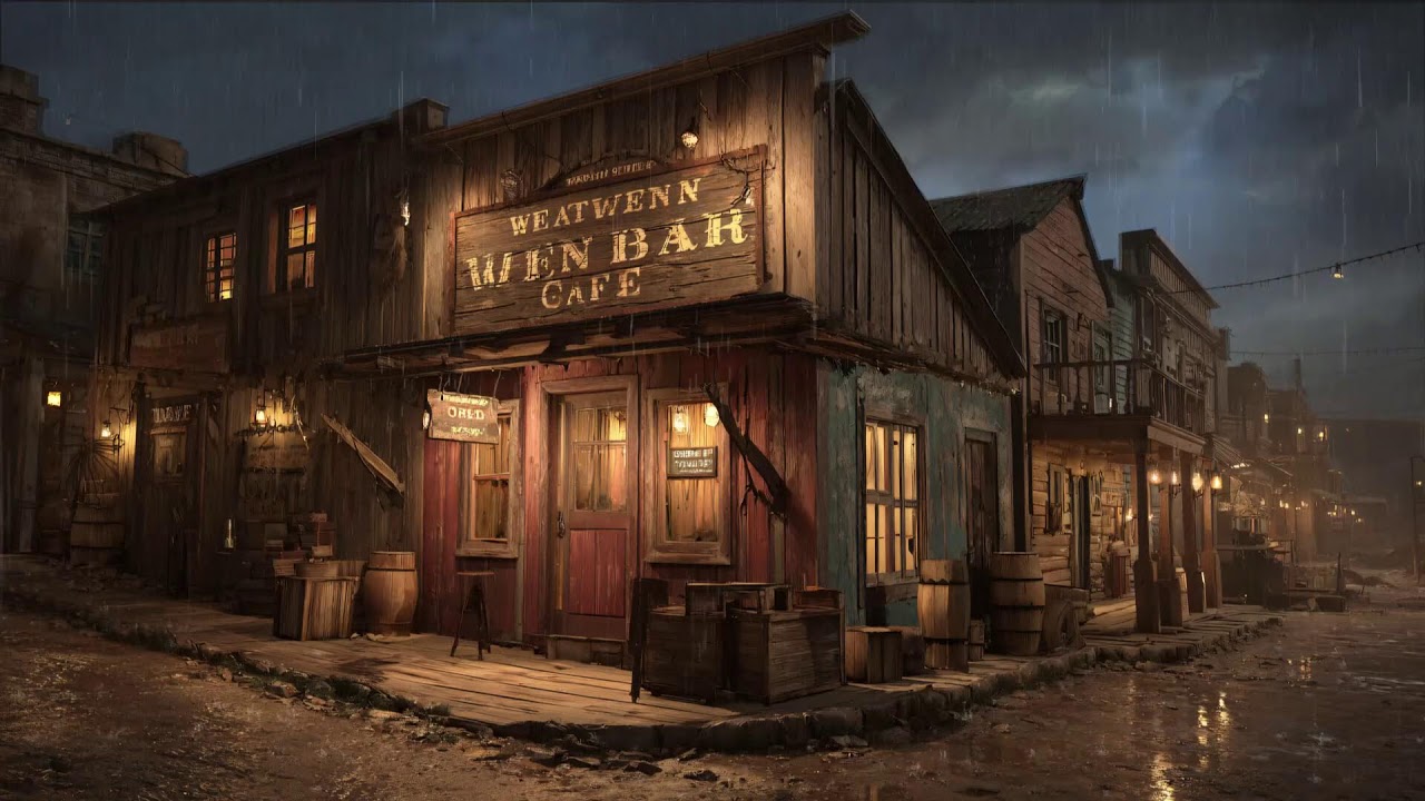 Rainy Night In An Old Town • Western Lofi Ambience