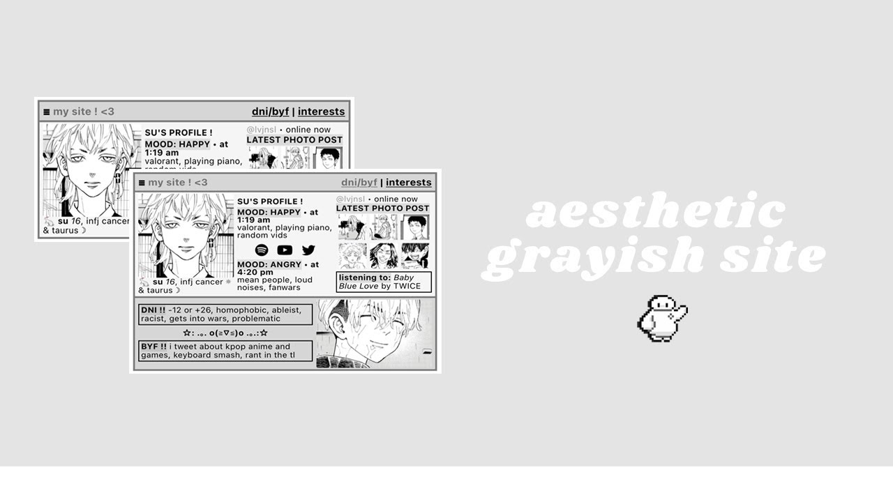 b&w site; interactive carrd tutorial