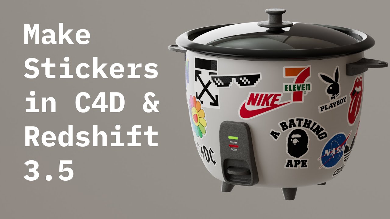 Add Stickers & Decals in C4D & Redshift 3.5 with Material Stacking