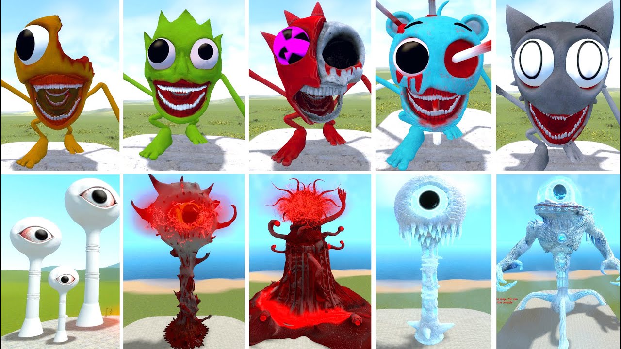 OMG! EVOLUTION OF ALL OREN ORANGE SPRUNKI VS NEW WATER EYE (ICE) TOWER MONSTER In Garry's Mod!