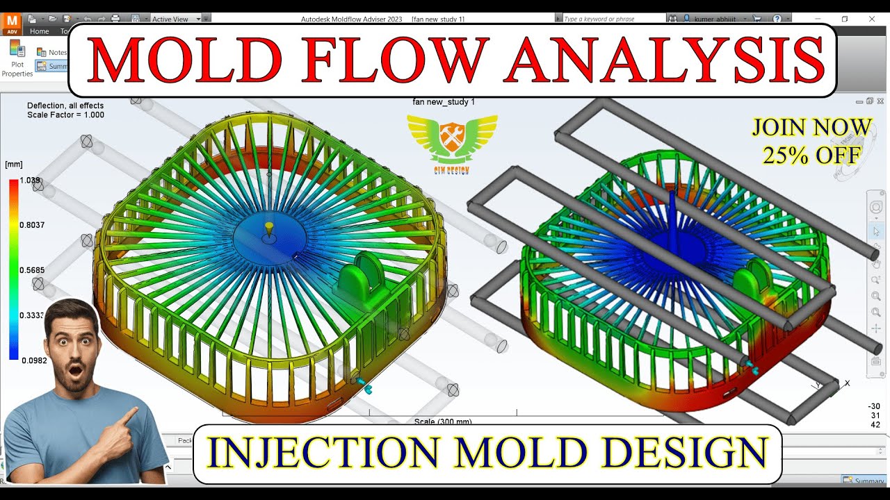 MOLD FLOW ANALYSIS TUTORIAL 🔥 Plastic flow simulation in Autodesk  #moldflow