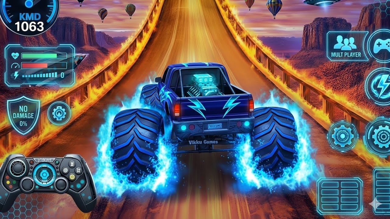 Mega Ramp Challenge! 🤯 Super Crazy GT Monster Truck Racing Stunts | Android Gameplay