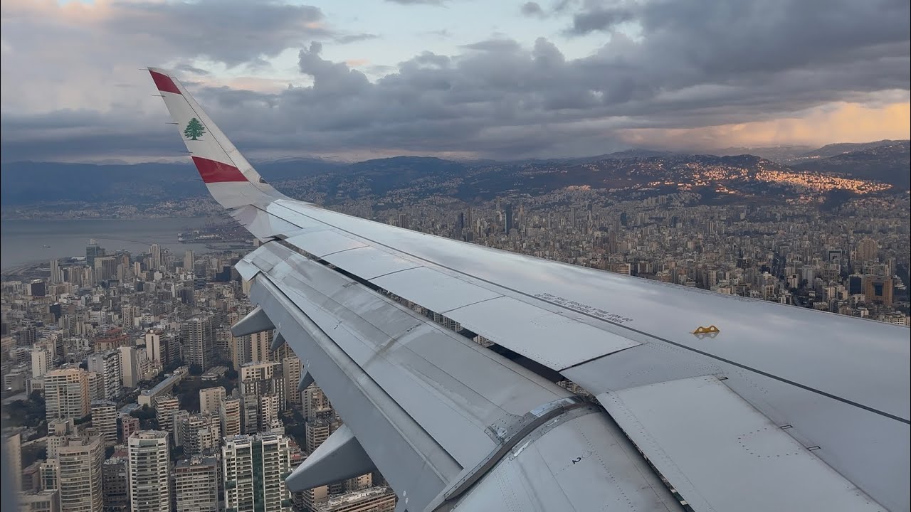 Middle East Airlines A321neo landing in Beirut
