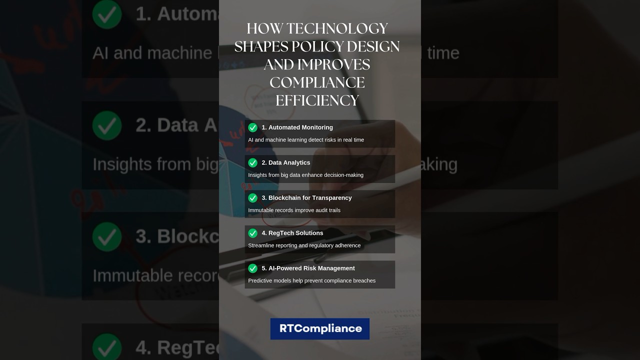 How Technology Shapes Policy Design and Improves Compliance Efficiency |  #crypto #digitalassets