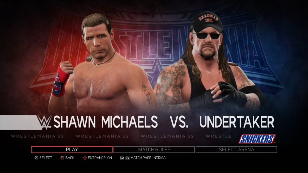 WWE 2K17 PS3 - Shawn Michaels '98 VS Undertaker '01